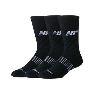 New Balance Unisex Active Numeric Crew Calcetines 3 Pack en Negro, Poli&eacute;ster, Talla XL