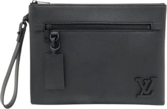 Louis Vuitton Pre-owned Vintage Leren Clutch - Heren - Vintage Clutch - Zwart - ONE Size - Leer - Vintage
