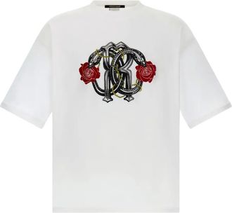 Roberto Cavalli T-shirt con monogramma RC - Bianco