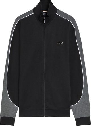 BOSS Boss Logo Panelled Cotton-blend Track Jacket - Black - XL