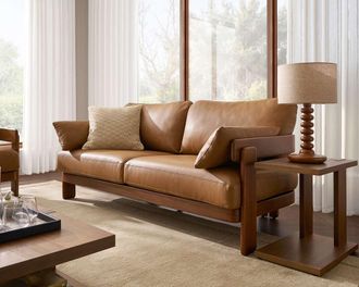 Castlery Eden Leather Sofa, Mocha Brown, Castlery