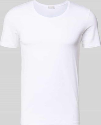 Hanro T-Shirt mit geripptem Rundhalsausschnitt in Weiss, Gr&ouml;&szlig;e XXL
