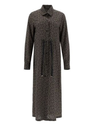 Herno Midi-jurk met kraag - Zwart