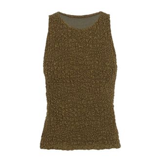 Cortana Sabine Gebreide Top - Dames - Tops - Groen - Maat: XS Katoen