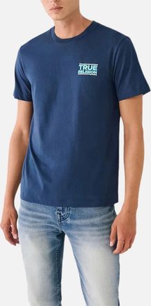 True Religion Mens True Religion Mens T Shirts Short Sleeve Buddha Summer Crew Neck Cotton Tee NEW - Navy - Size: 38
