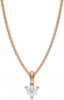 Allurez Lab Diamond 3-Prong Pendant Necklace 14K Rose Gold (0.25ct)