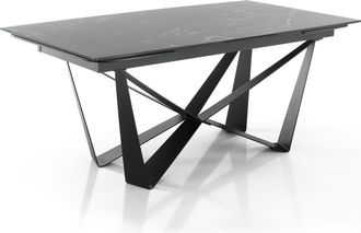 Oresteluchetta Mesa Extensible Con Tapa De Cer&aacute;mica Acabado M&aacute;rmol Negro
