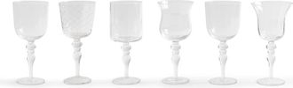 BITOSSI HOME Home, Dames, Wit, ONE Size, Set 6 Calici Vino Texture
