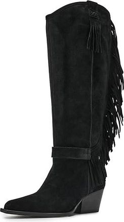 Free People Faith Fringe Western Boots Womens Boots Faded Black Suede : EU 36.5 (US Womens 6.5) M