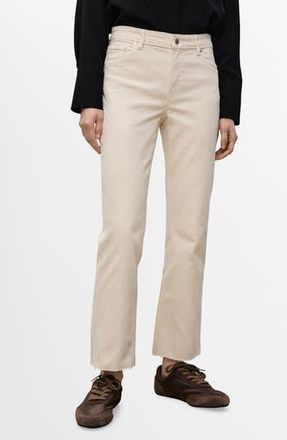 Mango Crop Flare Jeans in Ecru at Nordstrom Rack, Size 14