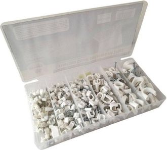 Trade Shop Trade Shop - Set 240 Graffette Graffetta Fissacavo Bloccacavo Fissa Cavi Misure 6 - 16 Mm