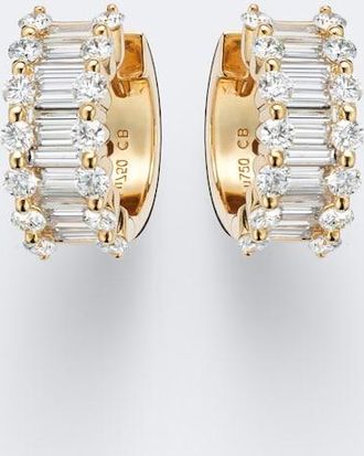 Bucherer Pendientes Baguette Love de oro de 18 ct con diamantes