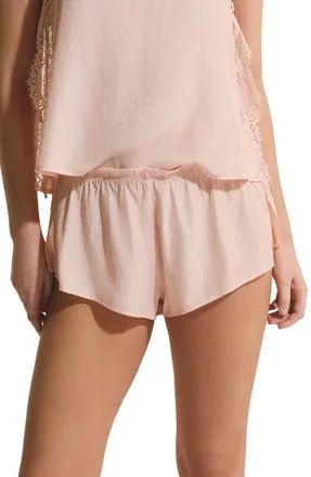 Etam Poudree Swiss Dot Pajama Shorts in Powder Pink at Nordstrom, Size X-Large