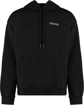Marcelo Burlon Tempera Hoodie - Heren - Hoodies - Zwart - S - Katoen - Hoodies & sweatvesten