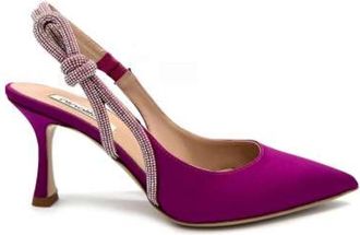 Ninalilou Schoenen - Dames - Pumps - Paars - 36 EU - Satijn - Schoenen