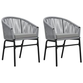 vidaXL Sedie Da Giardino 2 Pz Antracite In Rattan Pe - Vidaxl