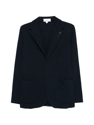 Lardini Black Knitted Tailored Cotton Jacket