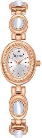 Bertha Sunglasses Rosalie Jade Stone Bracelet Watch in Rose Gold at Nordstrom