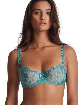 Aubade Womens TMF14 Softessence Half Cup Bra - Blue - Size 36B