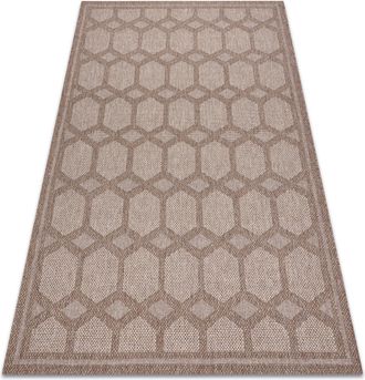 RugsX Rugsx - Alfombra House Sisal 40356 Diamantes, Tejido Plano, Efecto Lanoso Beige Beige 140x190 Cm