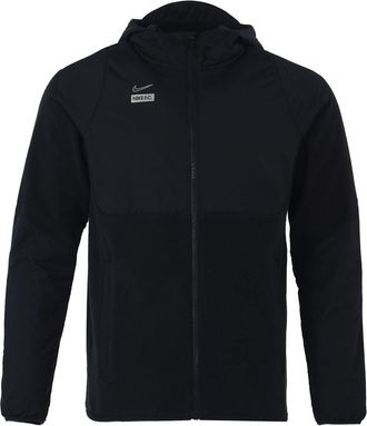 Nike Mens Nike Solid Color Zipper Hooded Reflective Logo Printing Jacket Autumn Black DM1296-010