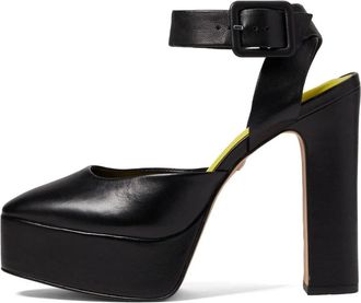 Carrano Womens Ayana Leather Platform Sandal In Black