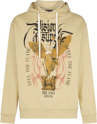 Vision Of Super Gotische Vlammen Lichtgewicht Hoodie - Heren - Hoodies - Beige - S - Katoen - Hoodies & sweatvesten