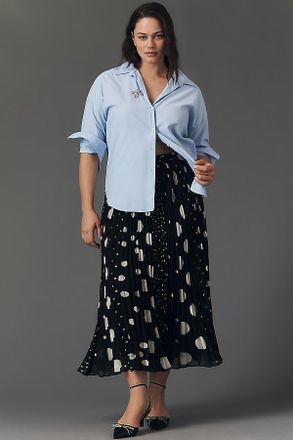 Maeve Sheer Pleated Maxi Skirt