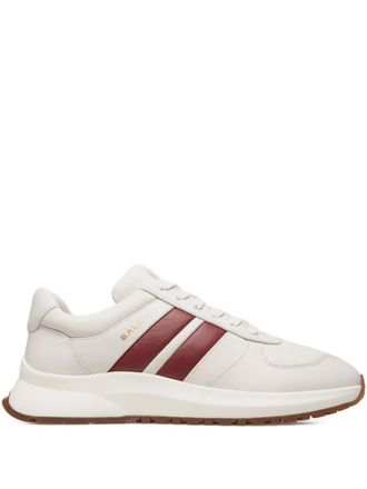 Bally Darsyl leather sneakers - WHITE/B.RED/WHITE