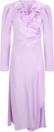 Philosophy di Lorenzo Serafini Frill Wrap Dress - female - Philosophy di Lorenzo Serafini - Midi Dresses - Purple - S - Dresses