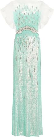 Jenny Packham Magnolia avondjurk met pailletten - Groen