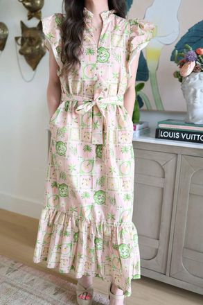 Entro Petunia Midi Dress In Salmon