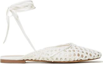 Twin-Set Geweven muiltjes met veters - Wit