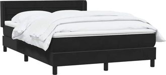 vidaXL Cama Box Spring Con Colch&oacute;n Terciopelo Negro 160x210 Cm Vidaxl
