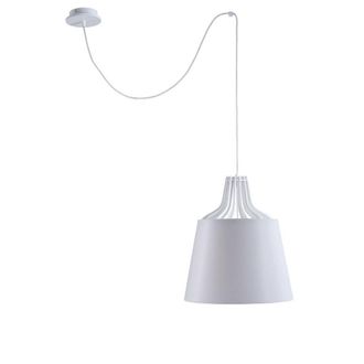 Netlighting Lea Dome Pendant Ceiling Light White 38cm 1x E27 200cm Wire