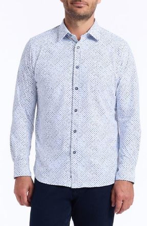 Robert Graham Montagu Knit Button-Up Shirt in White Multi at Nordstrom, Size Xxx-Large