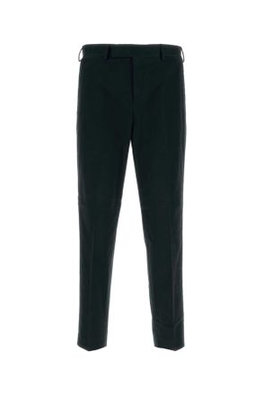 Pantaloni Torino Mens Black Stretch Cotton Pant - Dark Green - Size EU 46 (Mens)