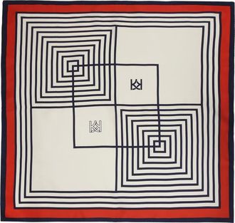 Kazar Accessoires, Dames, Veelkleurig, ONE Size, Zijden sjaal in marine stijl