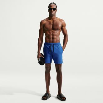 Nike Mens Swim Contend Essential 7 Brief-Lined Volley Short in Blue | NESSG482-494