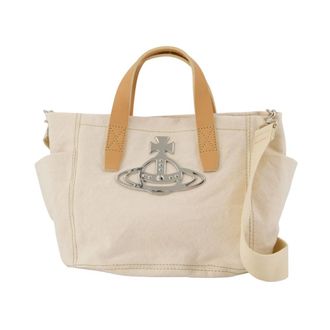 Vivienne Westwood Henry Small Shopper Bag - Vivienne Westwood - Cotton - Beige - female - Vivienne Westwood - Shopping Bags - Beige - ONE SIZE - Bags