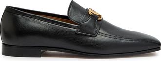 Valentino Garavani Vlogo Grained Leather Loafers - Black - 44 (IT44 / UK10)