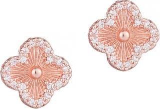 Adornia Pave CZ Clover Stud Earrings in Pink at Nordstrom Rack