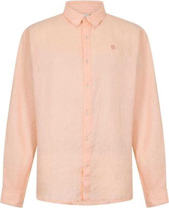 Timberland Heren Linnen Relaxed Fit Overhemd (Perzik)