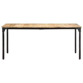 Berkfield Home Dining Table 180x90x76 cm Rough Mango Wood in Brown | Size: 180 x 90 x 76 cm