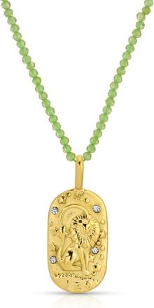 Kozakh Sunrise Zodiac Pendant Necklace in Gold/light Green Leo at Nordstrom