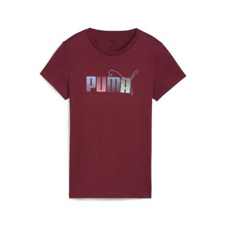 Puma T-Shirt PUMA GRAPHIC STACKED TEE, Damen, Gr. S, ruby shimmer, Jersey, Obermaterial: 100% Baumwolle, bedruckt, regular fit normal, Rundhals, Shirts T-S