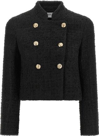 Balmain Black Mandarin Collar Blazer