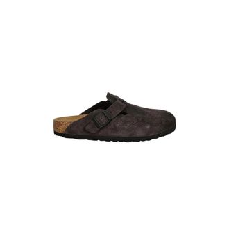 Birkenstock Boston Lifestyle Sandalen - Dames - Slip ons - Grijs - 40 EU - Leer - Schoenen