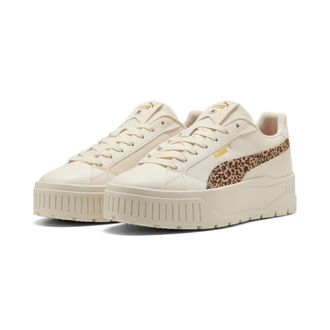 Puma Sneaker PUMA KARMEN II ANIMAL FLAIR, Damen, Gr. 42,5, weiss (alpine snow, toasted almond), Synthetik, Schuhe Sneaker, mit Leo-Print