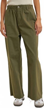 Wishlist Raw Edge Washed Denim Pant In Olive